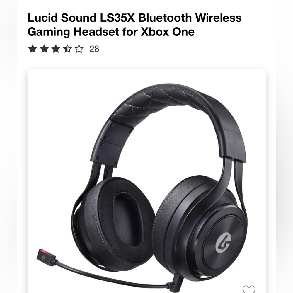 Lucid sound wireless LS35X Xbox Bluetooth gaming headset with box an papers